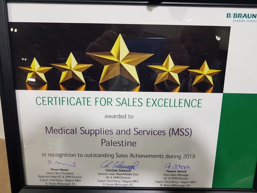 Certificate For Sales Excellence 2019 - B|BRAUN